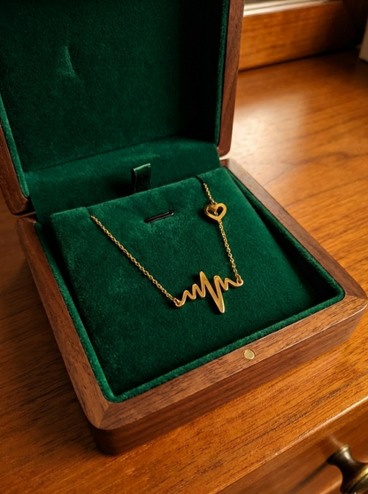 GL: Gold Heartbeat Charm Bracelet for Women