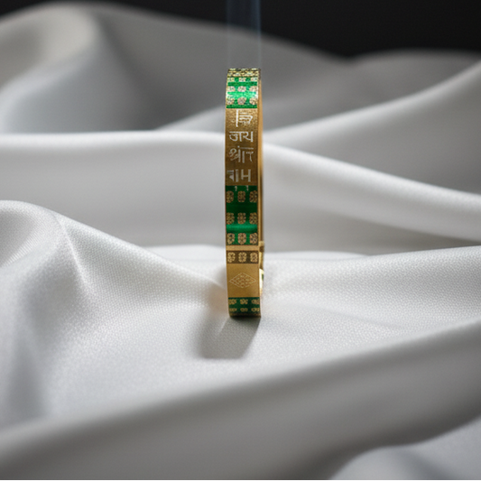 Golden Love: Jai Shree Ram Men's Gold Bracelet | Divine jewellery