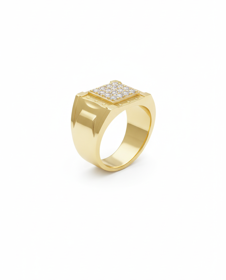 Golden Love: Men's Bold Textured Promise Ring