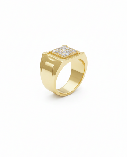 Golden Love: Men's Bold Textured Promise Ring