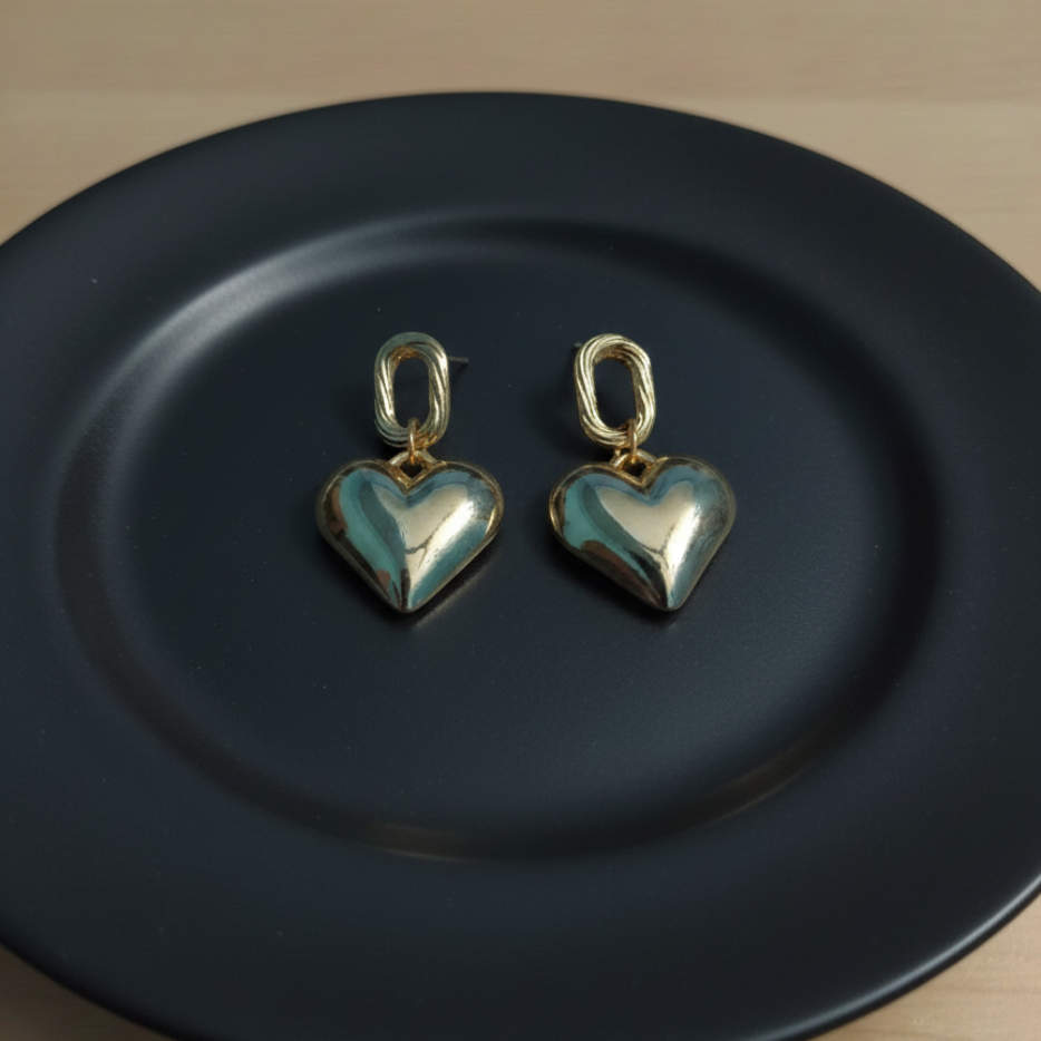 GL: Korean Heart Drop Earrings for women