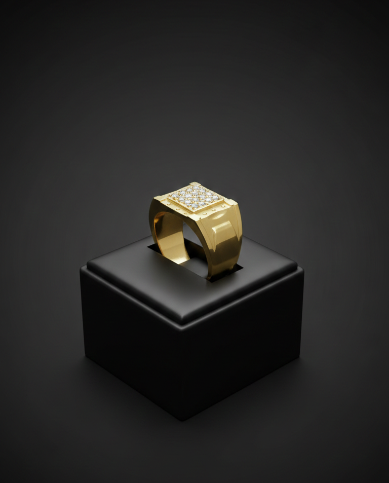 Golden Love: Men's Bold Textured Promise Ring