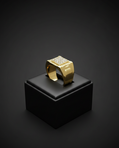 Golden Love: Men's Bold Textured Promise Ring