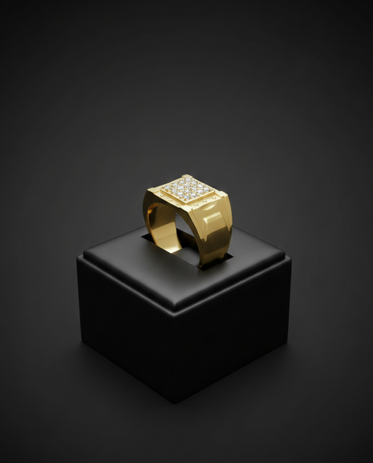 Golden Love: Men's Bold Textured Promise Ring