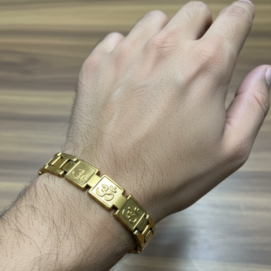 GL: Men's bracelet - Real 18K Gold Plated OM Bracelet