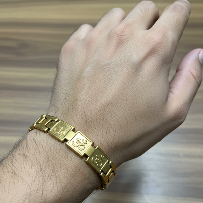 GL: Men's bracelet - Real 18K Gold Plated OM Bracelet