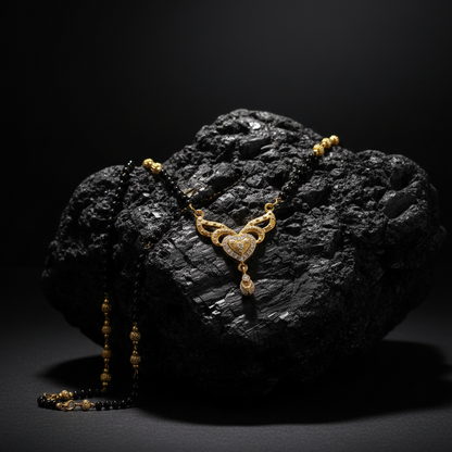 GL: Women's Heart Design Mangal Sutra Pendant Gold-Plated