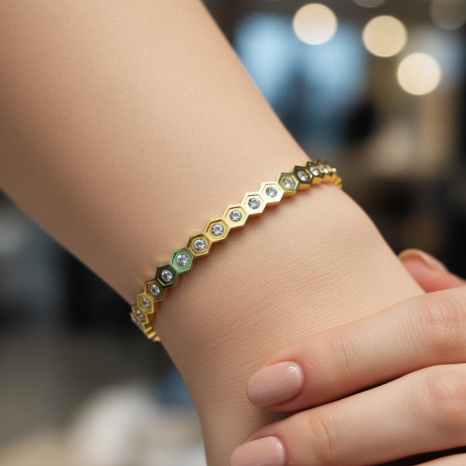 GL: Girls' Beaded Edge Bracelet - Anti-Tarnish Fashion Jewellery