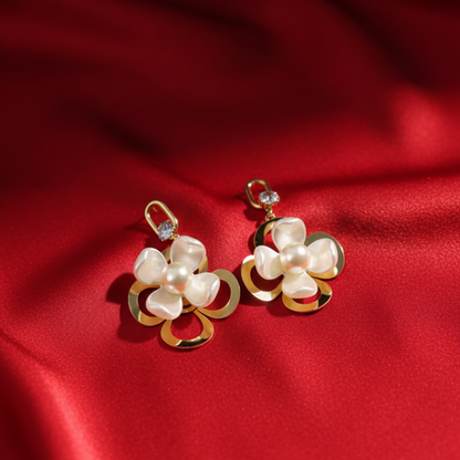 Anti-Tarnish Flowers Drop Earrings (6-month warranty)