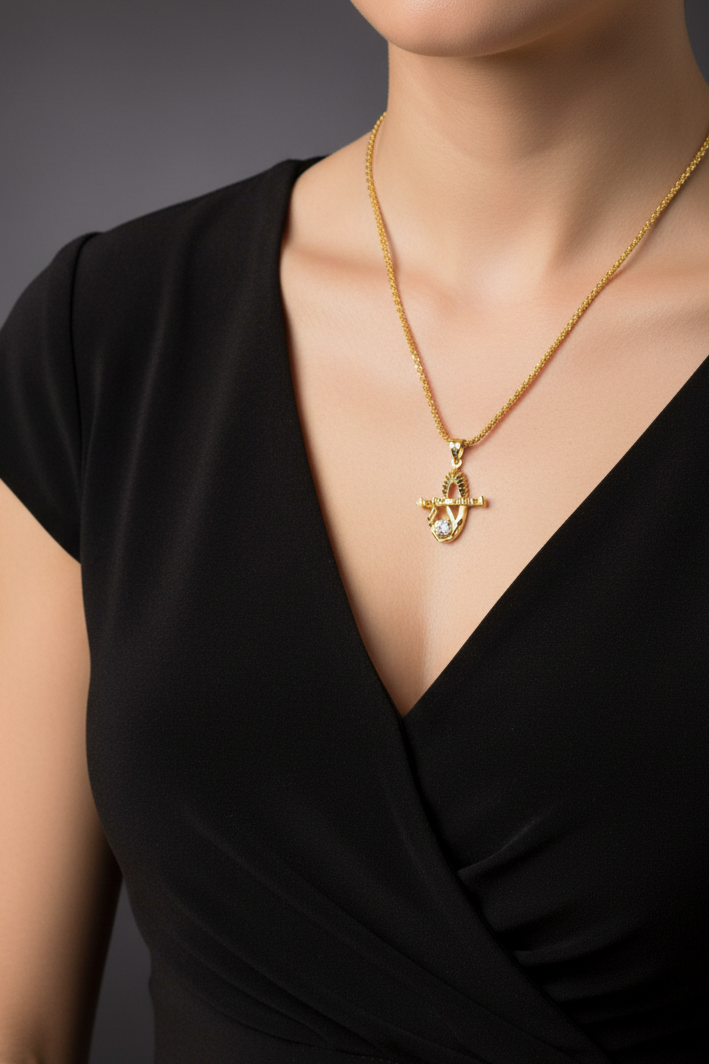 GL: Real Gold-Plated Chain with  Krishna Flute Pendant