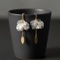 Pearl Flower Drop Anti-Tarnish Earrings (6-month warranty)