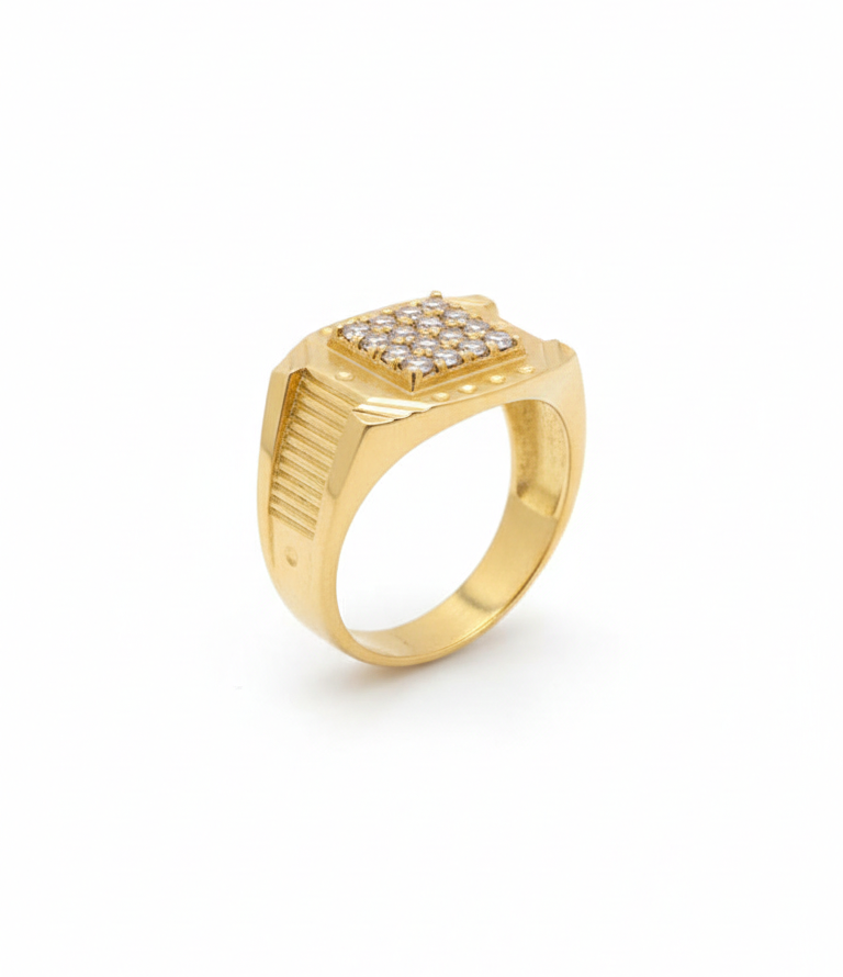 Golden Love: Men's Cluster Promise Ring