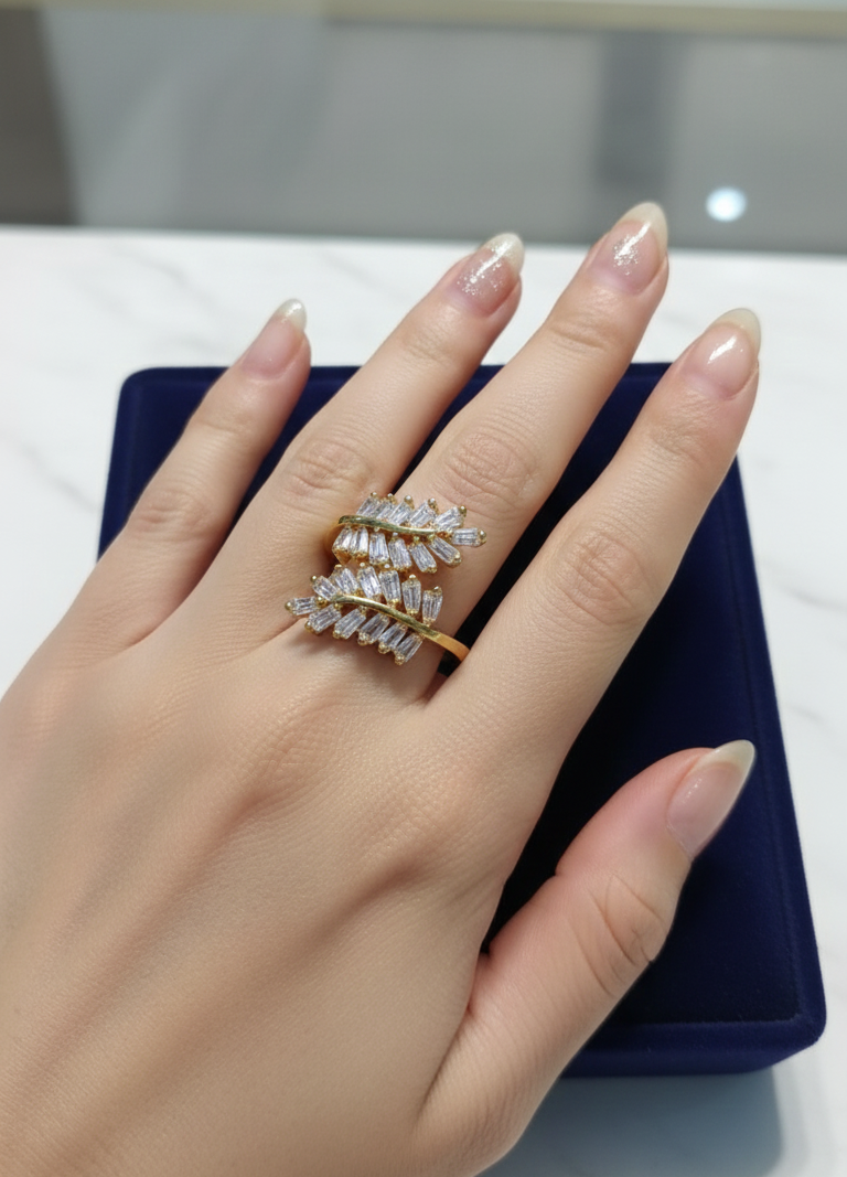 GL: Gold Plated Ethnic Cocktail Ring