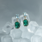 GL: Emerald Blue Stone Drop Earrings