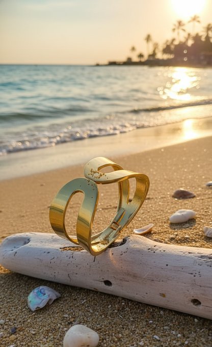 GL: Gold Plated Turkish Sculptural Cuff Bracelet for Women