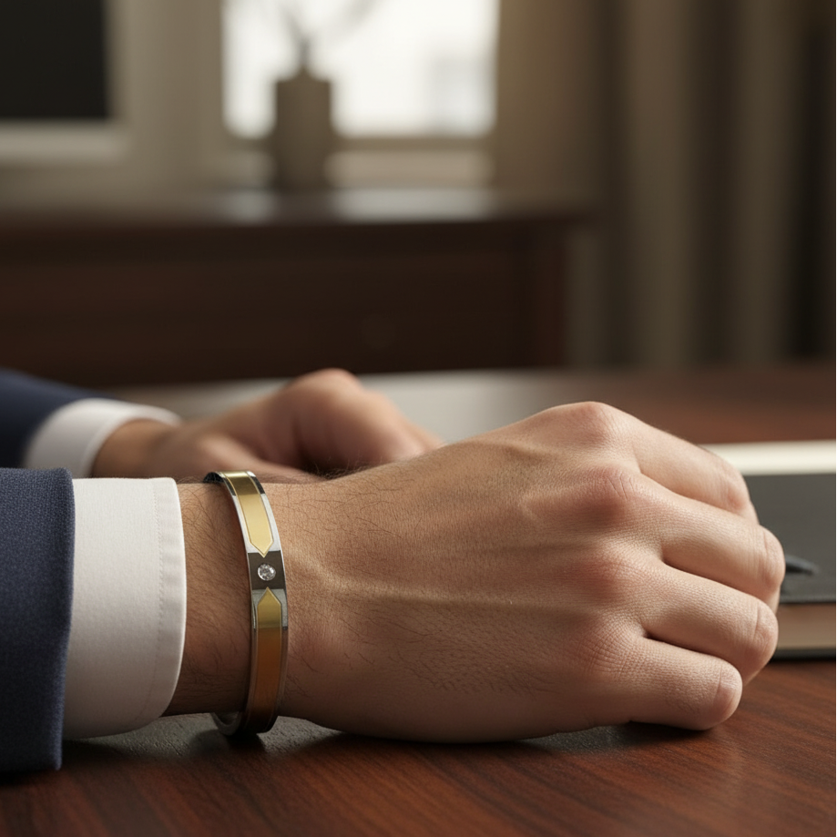 Durable Men's Gold & Silver plated Bracelet(6-month warranty)