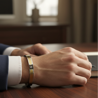 Durable Men's Gold & Silver plated Bracelet(6-month warranty)