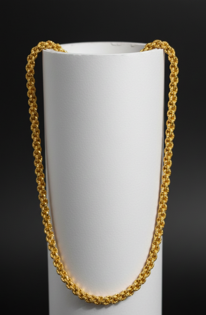 Golden Love : Premium Flat Gold Link Necklace | Men's chain