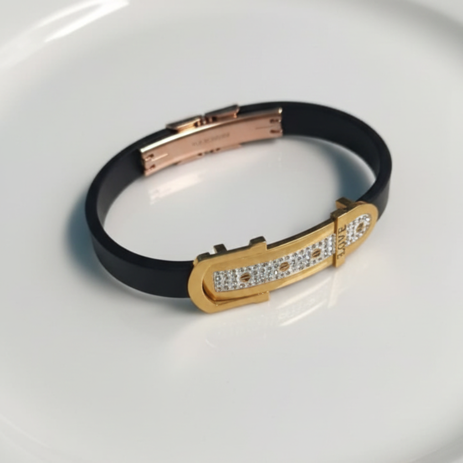 GL: Men’s Black Ceramic Stainless Steel Design Bracelet