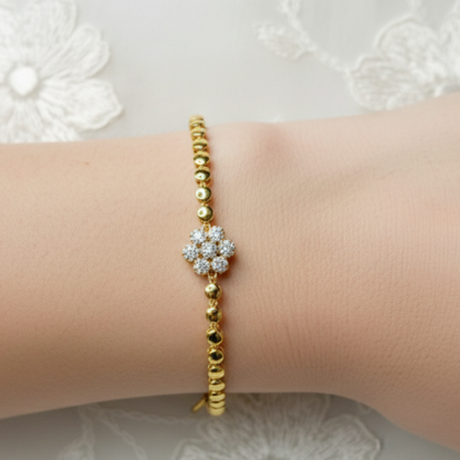 GL: Premium Anti-Tarnish CZ Stone Flower Bracelet for Women