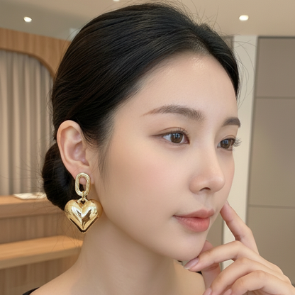 GL: Korean Heart Drop Earrings for women