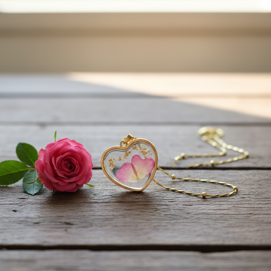 GL: Handmade Resin love Rose Pendant For Women