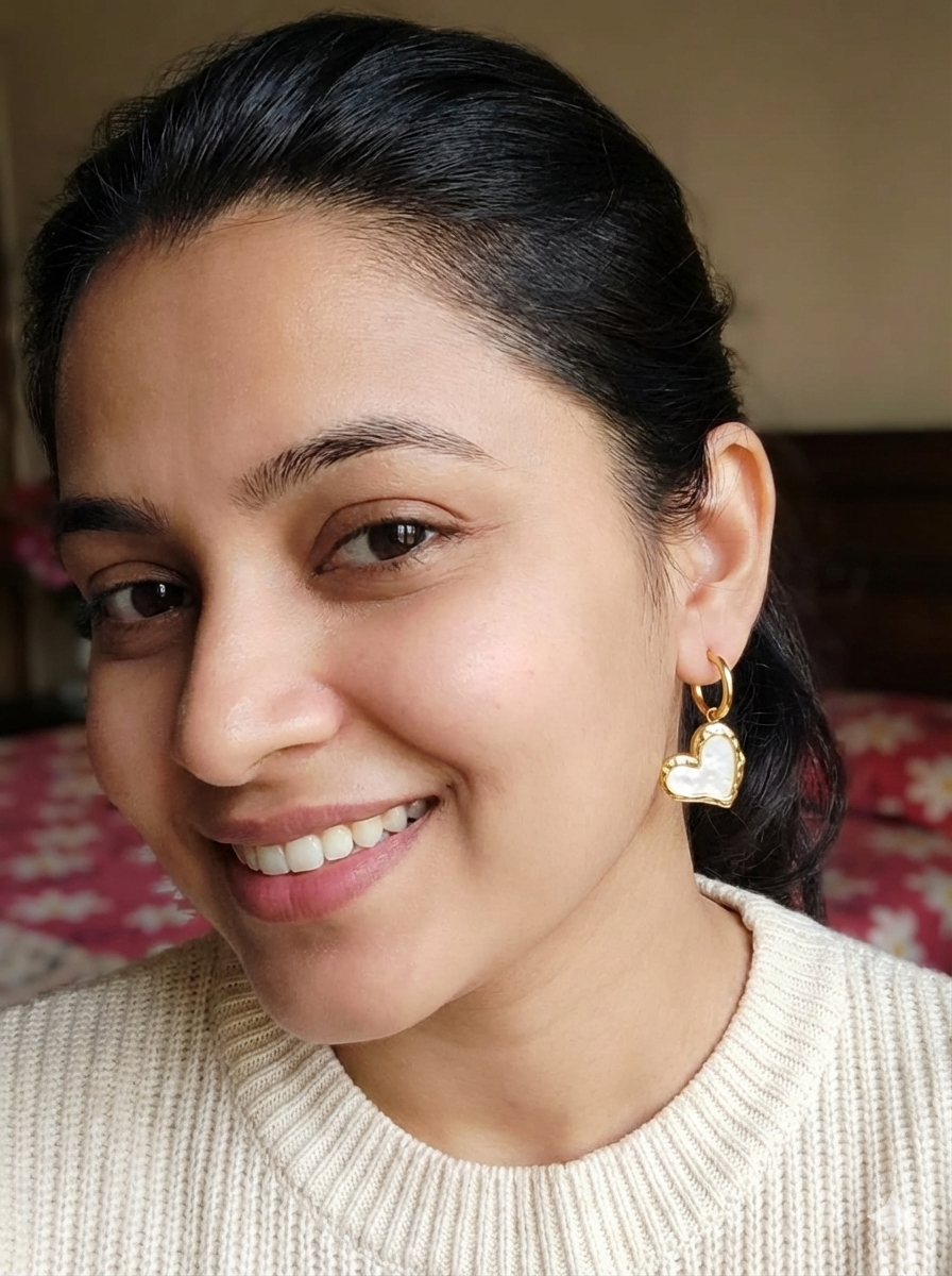 GL: Gold Heart Drop Earrings for Women