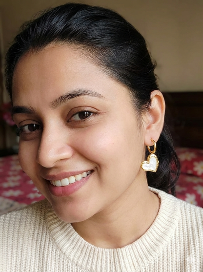 GL: Gold Heart Drop Earrings for Women