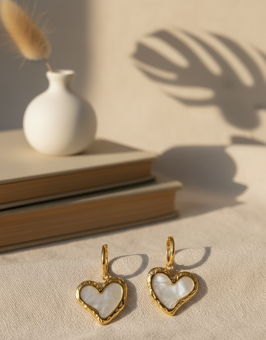 GL: Gold Heart Drop Earrings for Women