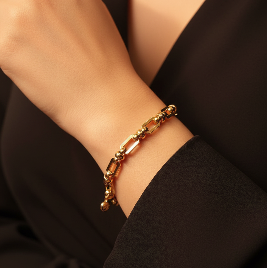 GL: Premium 18k Gold-Plated Cuff Bracelet For Girls