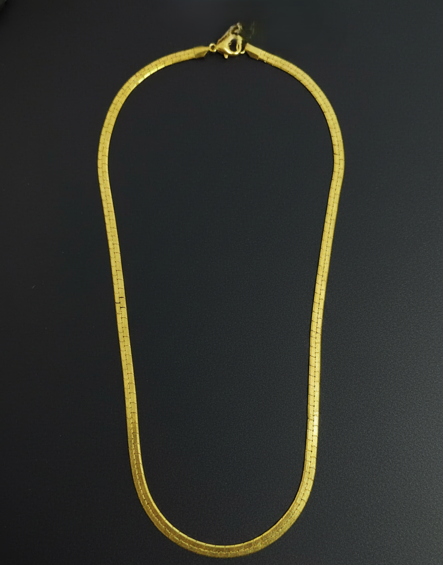 Golden Love jewellery: Sleek Flat Gold Plated Snake Men's Chain |Gold-plated chain