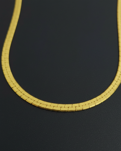 Golden Love jewellery: Sleek Flat Gold Plated Snake Men's Chain |Gold-plated chain