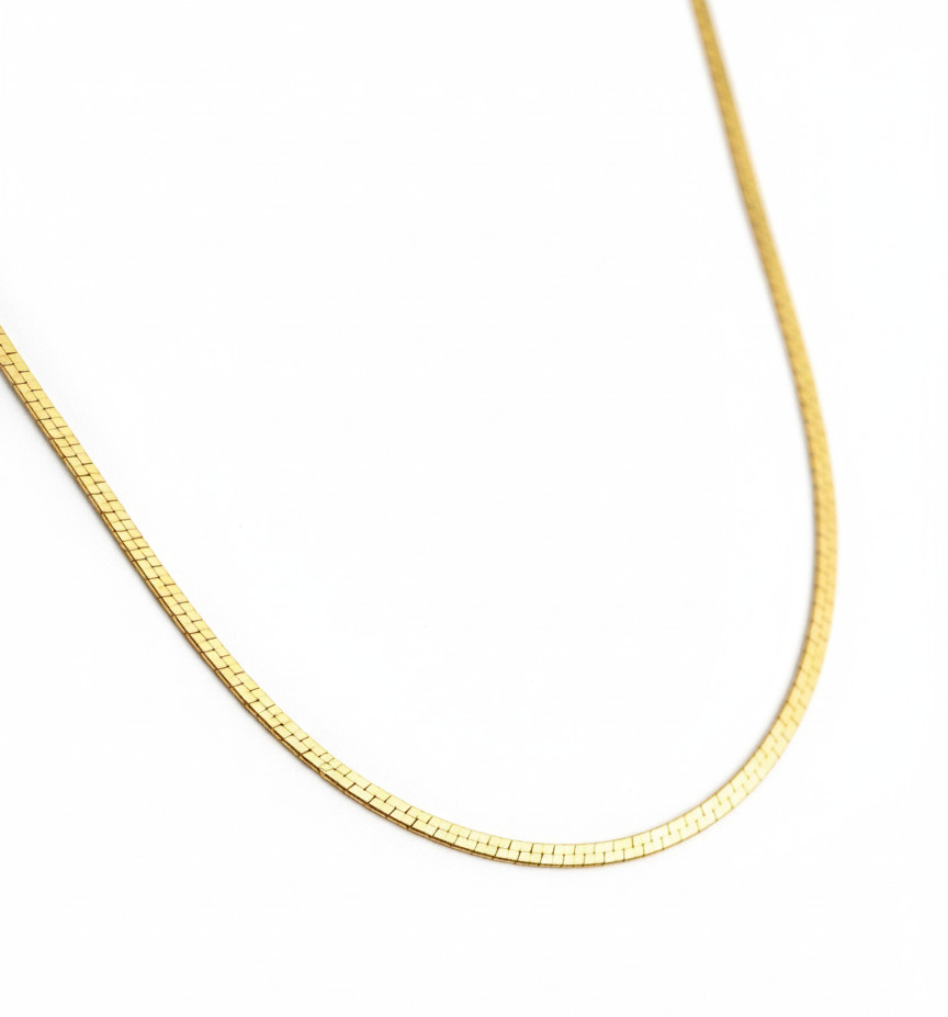 Golden Love jewellery: Sleek Flat Gold Plated Snake Men's Chain |Gold-plated chain