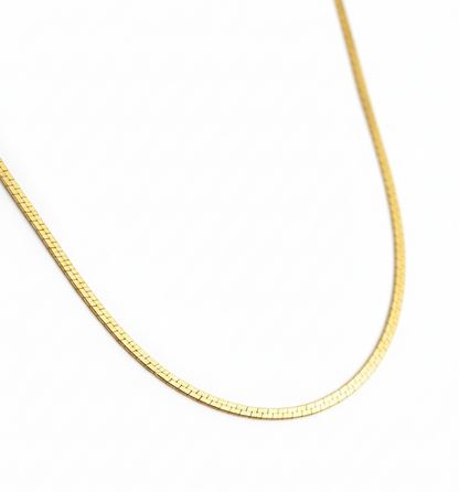 Golden Love jewellery: Sleek Flat Gold Plated Snake Men's Chain |Gold-plated chain