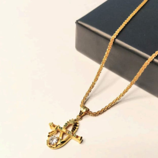 Golden Love: Krishna Flute Pendant with chain | 18k gold plated