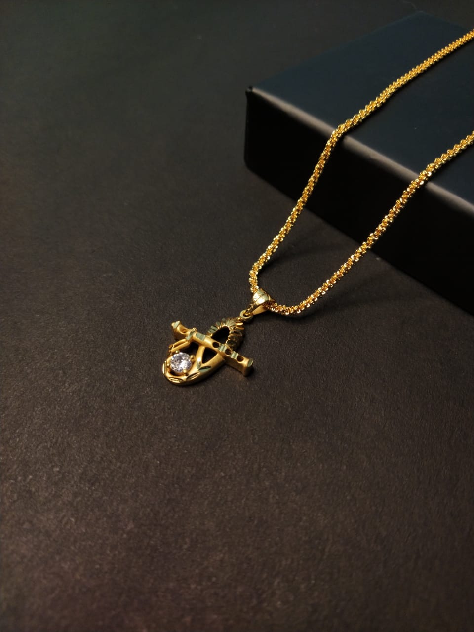 GL: Real Gold-Plated Chain with  Krishna Flute Pendant